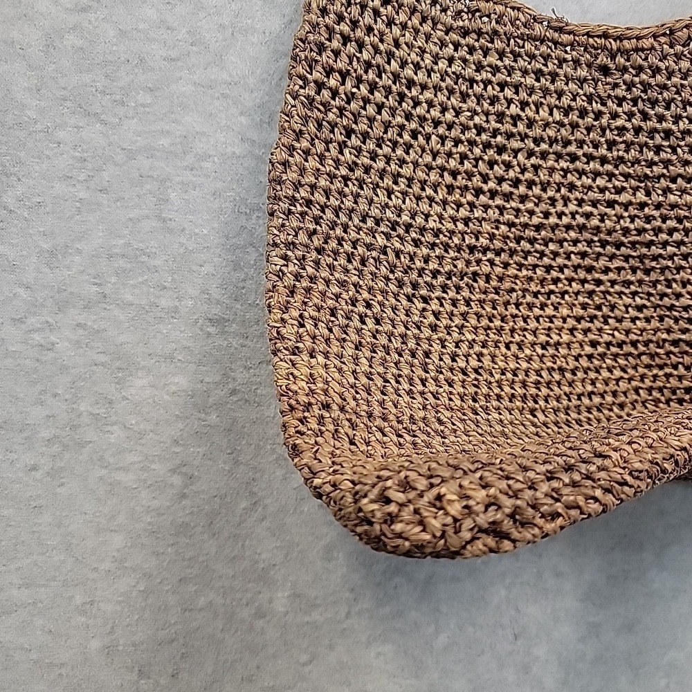 Kaminski Australia Brown Flat Sac 100% Raffia Crossbody Bag Handmade Madagascar - Picture 10 of 16
